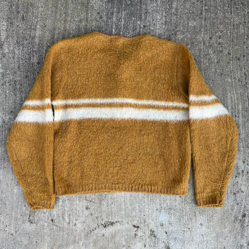 1960’s Henley Style Mohair Blend Cardigan Medium