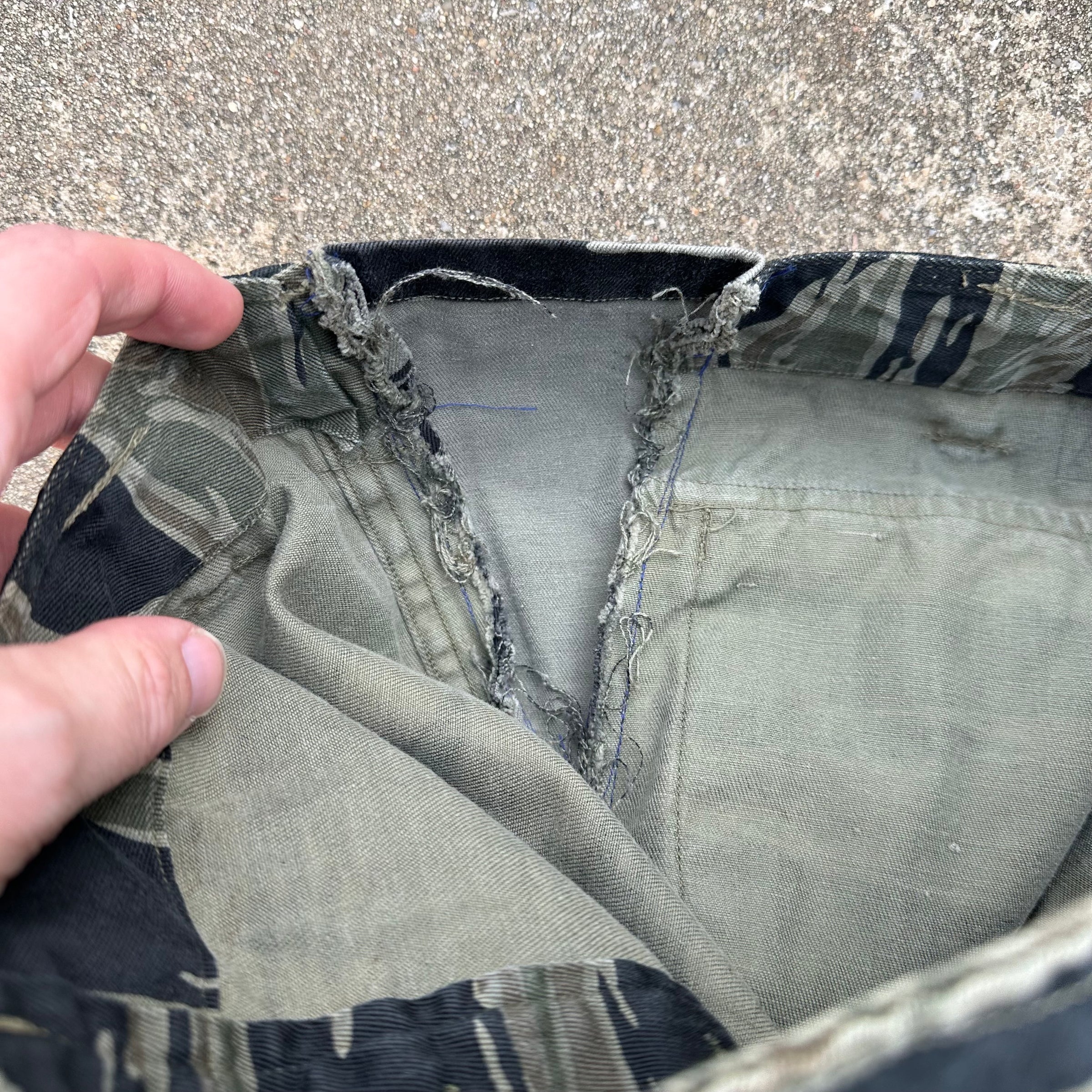 1960’s Vietnam War Silver Tiger Stripe Pants 32” Waist