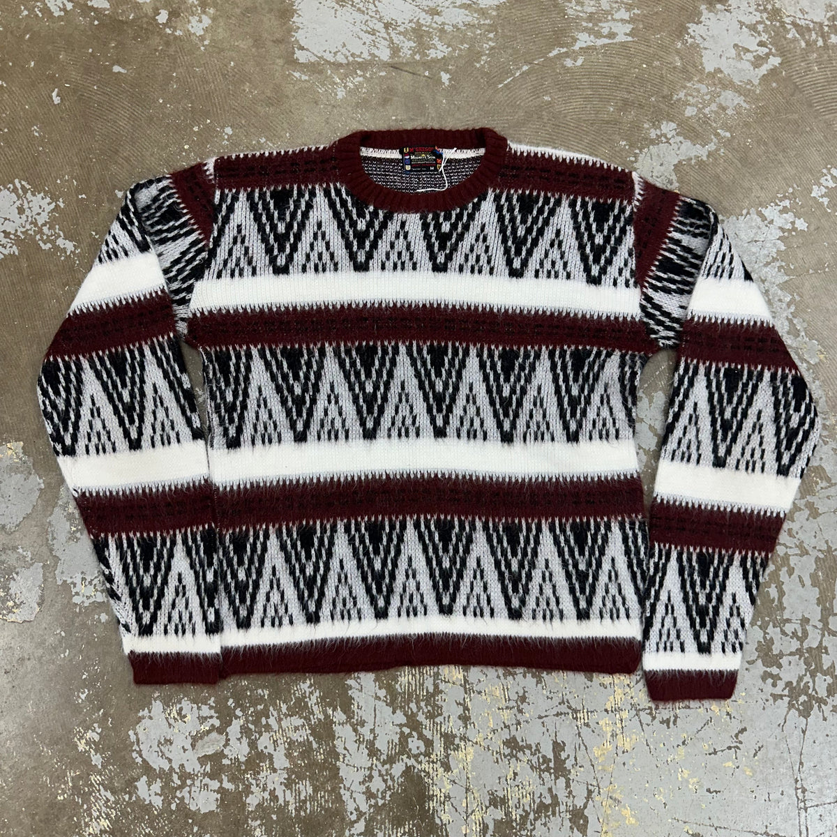 1960’s McGregor Midnite Sun Shaggy Acrylic Argyle Crewneck Sweater Medium