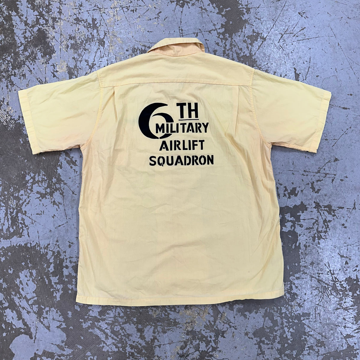 1960’s USAF 6th Military Airlift Squadron Souvenir Bowling Shirt Large