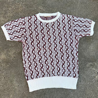1950’s Barclay Playshirt Rockabilly Helix Pattern Cotton Short Sleeve Sweater