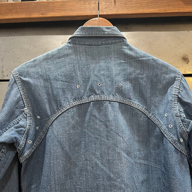 1950’s Mexican Chambray Work Shirt Small