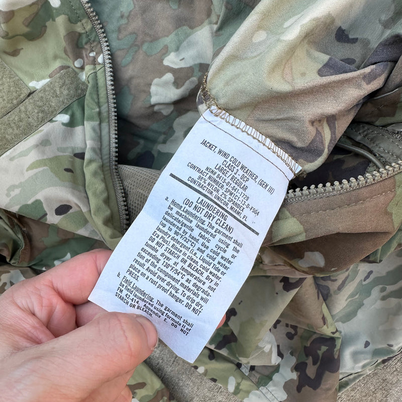 US Military ECWCS Gen III Level 4 Multicam Wind Cold Weather Jacket Large Regular