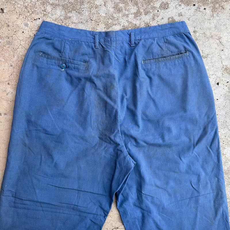 1940’s Drop Loop Blue Cotton Trousers