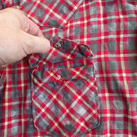 1950’s Thrashed Blue Bell Wrangler Cotton Flannel Shirt Large