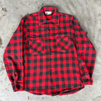 1970’s Sears Buffalo Plaid Cotton Flannel Shirt Small
