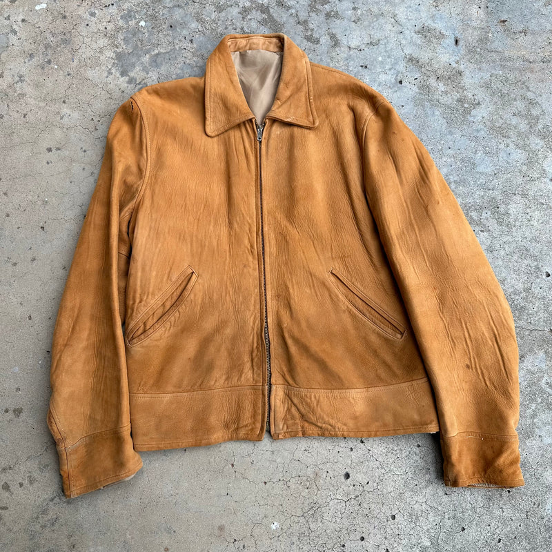 1950’s Deerskin Leather Suede Jacket Medium