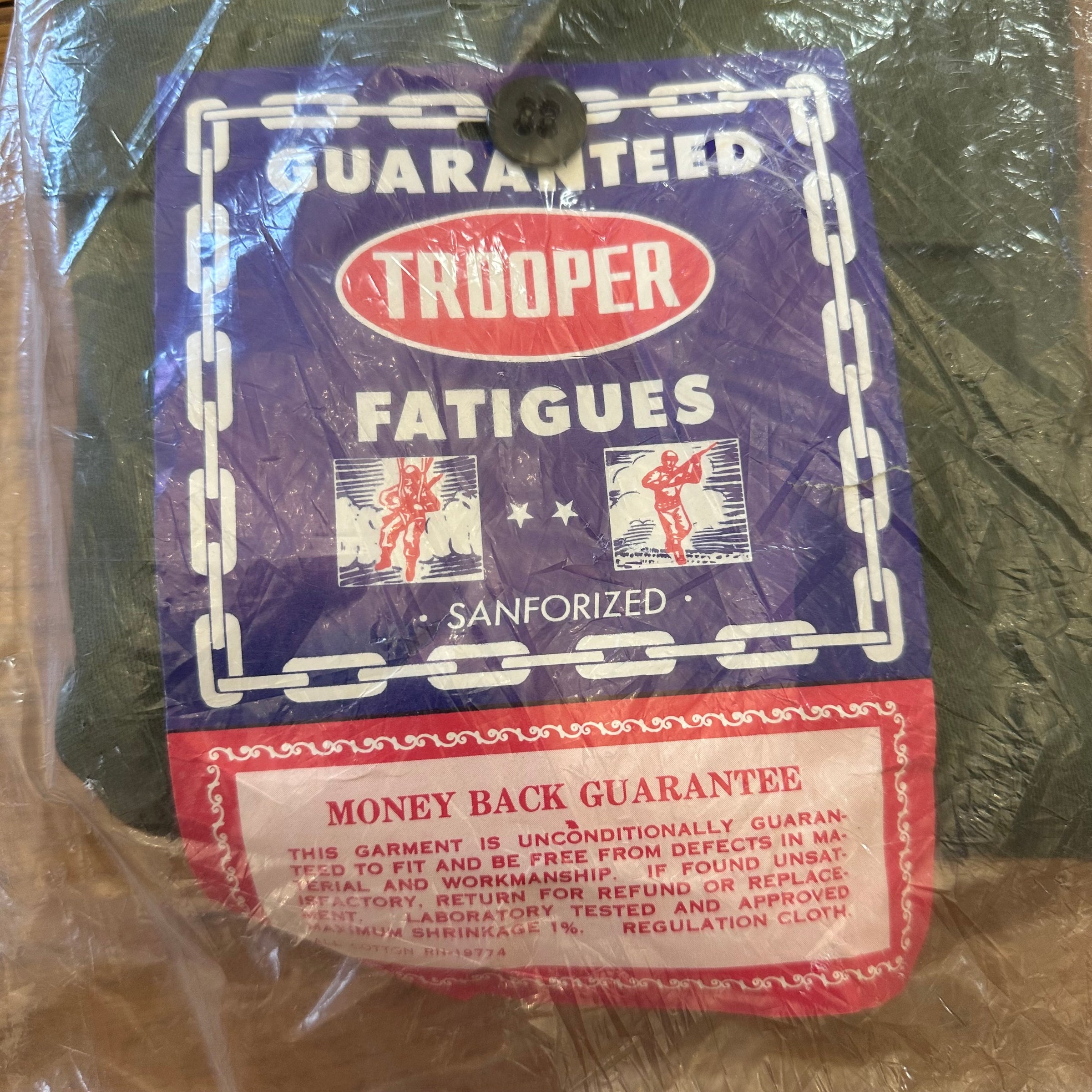 1960’s Deadstock Trooper Fatigue Pants 30” x 32”