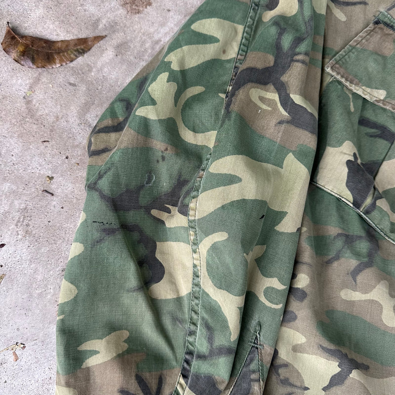 1960’s Vietnam War Poplin ERDL Camo Jungle Jacket Medium Regular