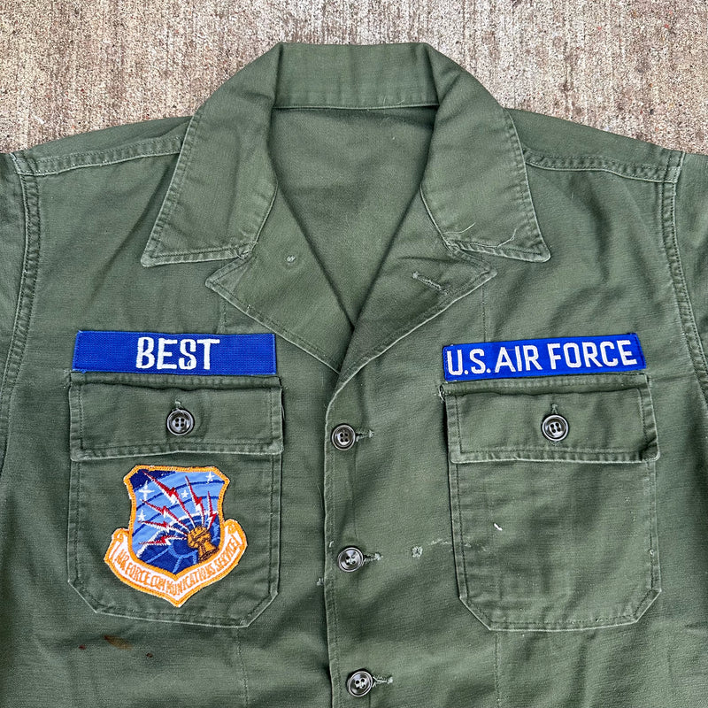 1960’s Patched USAF Fatigue Shirt Large