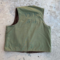 1940’s WWII Stenciled Alpaca Pile Lined Vest 23” Chest