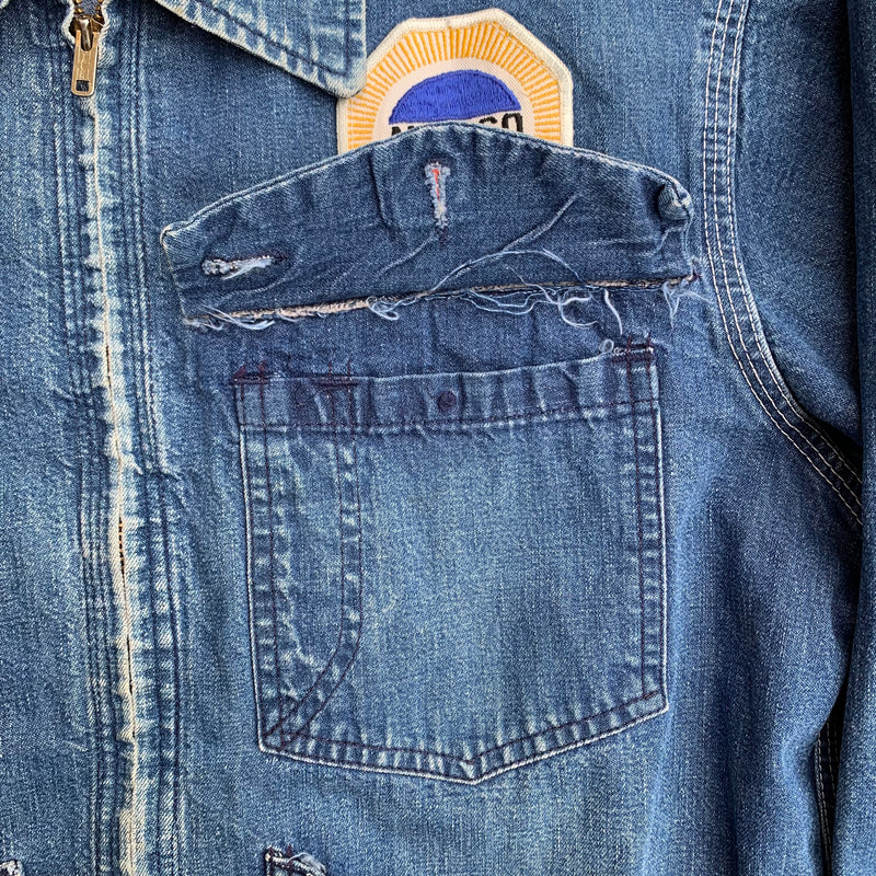 1950’s Patched Denim Work Jacket Medium