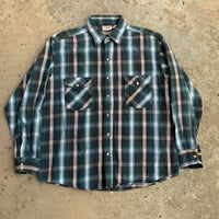 1980's Five Brother Plaid Cotton Flannel Shirt Large