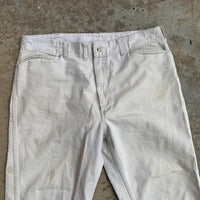 1950's Can't Bust 'Em White Denim Frisko Jeans 38” x 25.5”