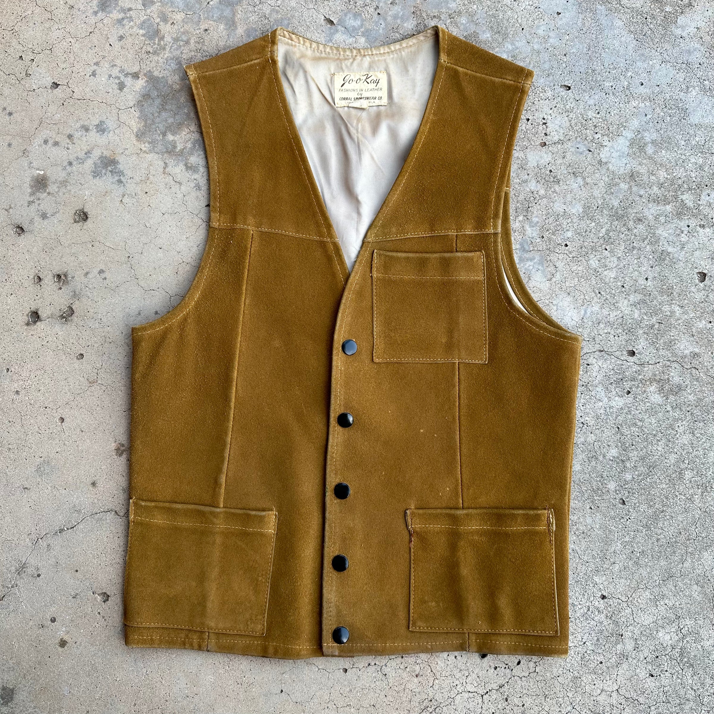 1960’s Jo-o-Kay Suede Leather Vest Size 34