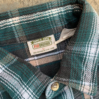 1980's Five Brother Plaid Cotton Flannel Shirt Large