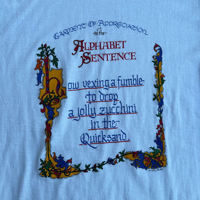 1980’s Alphabet Sentence T-Shirt Small