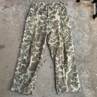 1950’s Repaired Frogskin Camo Hunting Pants 32” - 34” x 29”