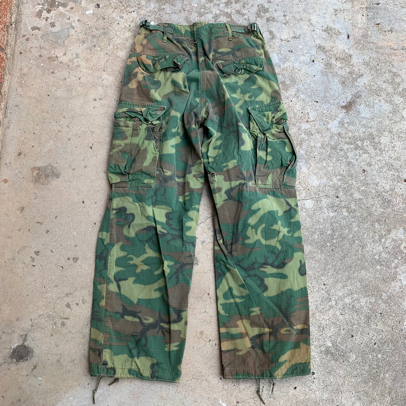 1960’s Thrashed ERDL Camo Jungle Fatigue Pants Small Short