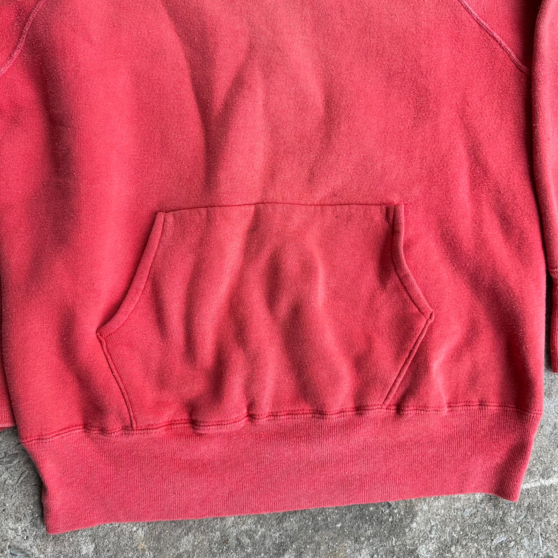 1950’s/60’s Faded Red Hooded Sweatshirt 23” Chest