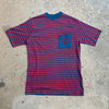 1970’s Striped Flock Print Zeta Tau Alpha Sorority T-Shirt Small