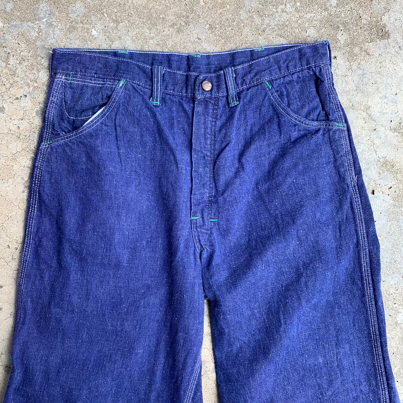 1970’s Duck Head Purple Denim Carpenter Pants 33” x 31”