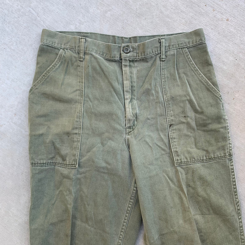 1980's Cotton Military Fatigue Pants 34" x  29"