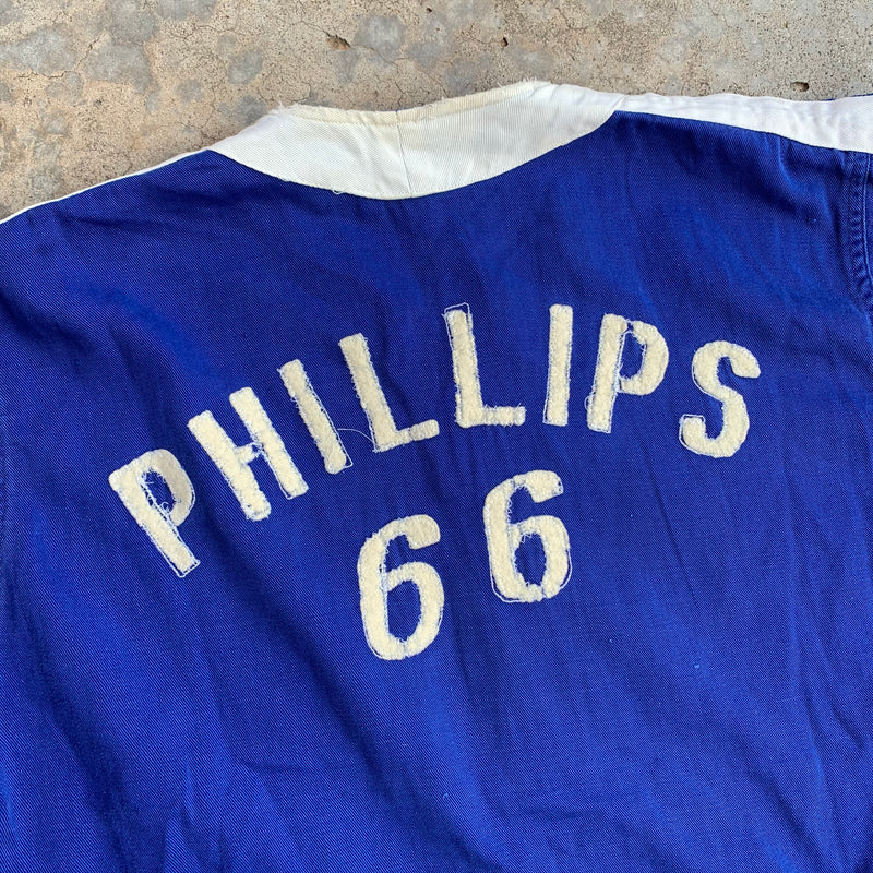 1950's Cotton Phillips 66 Advertising Baseball Jersey Large