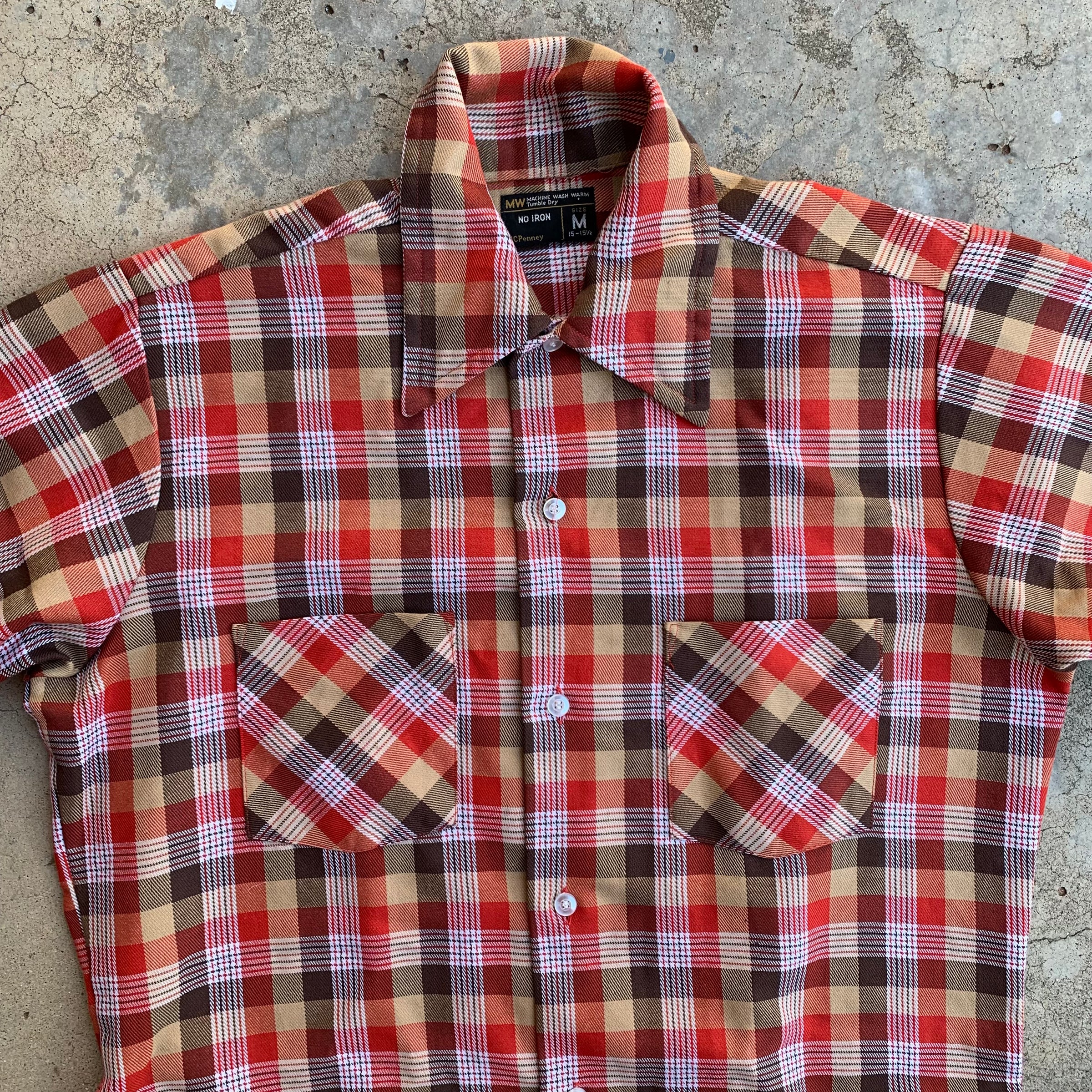 jcpenney short sleeve dress shirts 1980's JCPenney Short Sleeve Cotton Button Up Shirt Medium – Little Chum Vintage