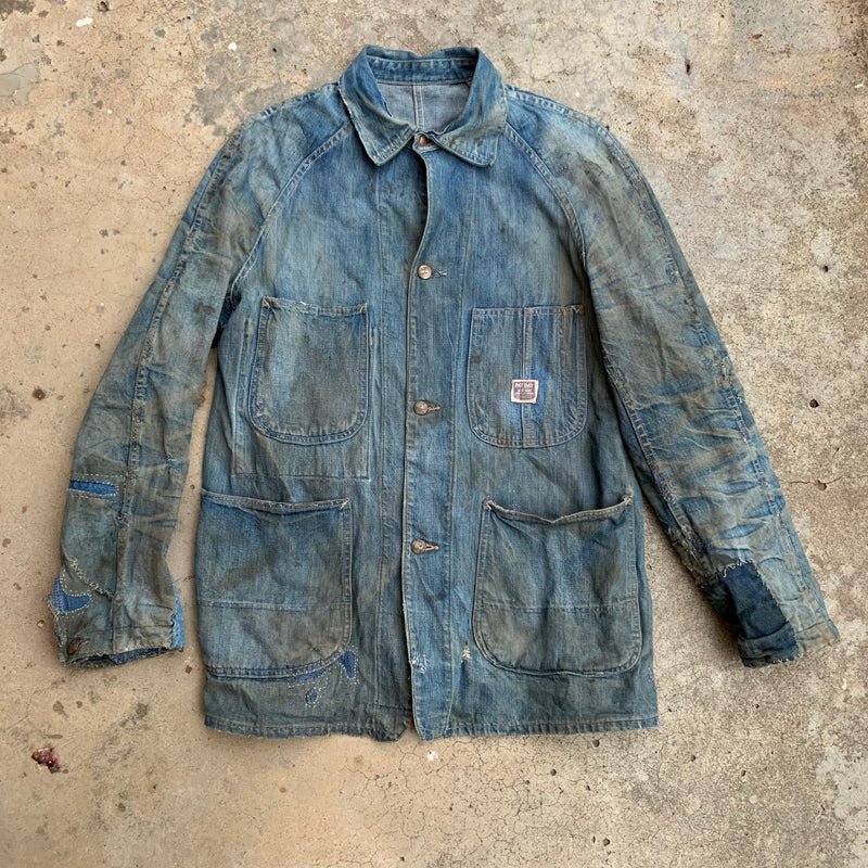 1940’s Pay Day Denim Chore Coat Large