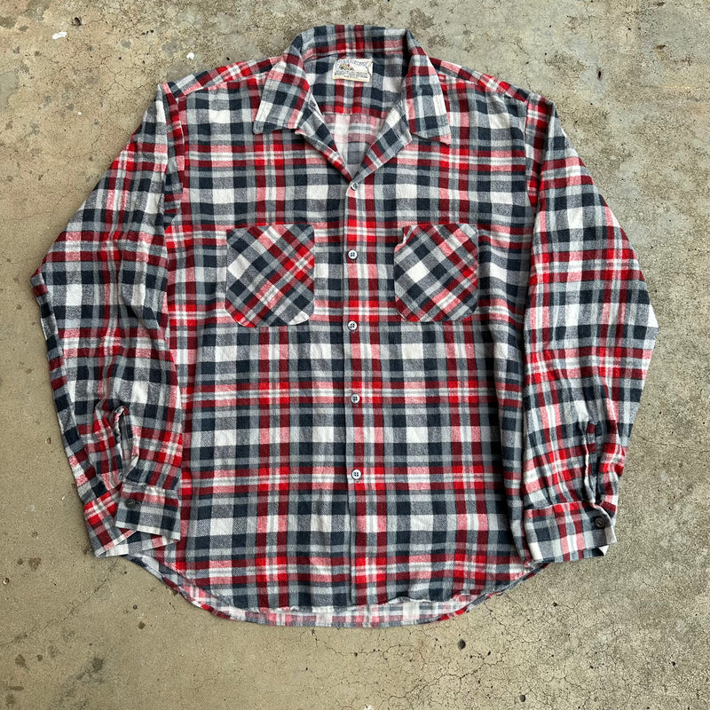 1980’s Northway Plaid Printed Flannel Shirt Large