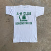 1960's Flock Print 4-H Club Demonstrator T-Shirt XS