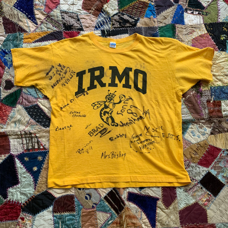 1970’s Champion Blue Bar Irmo Hornet Signature T-Shirt Large