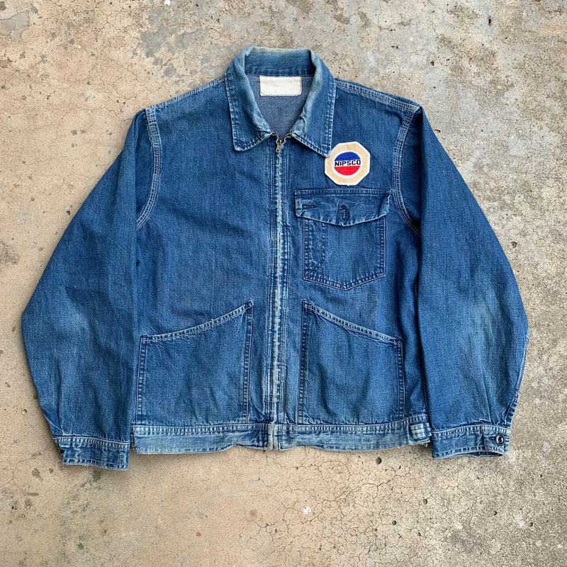 1950’s Patched Denim Work Jacket Medium