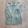 1950’s Thrashed Sleeveless P-47 HBT Jacket 44” Chest