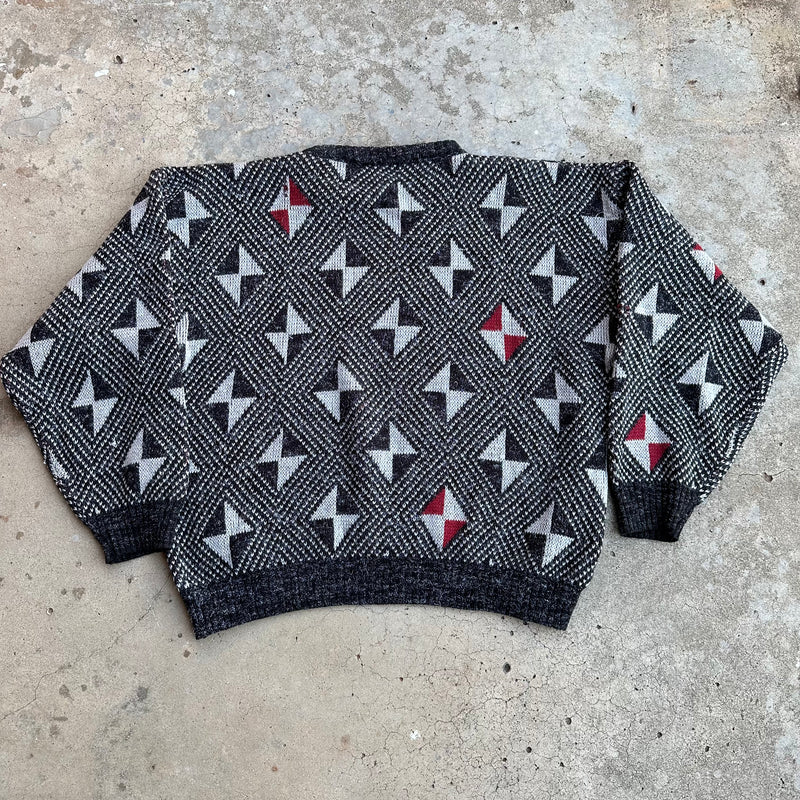 1980’s Patterned Acrylic Blend Sweater Large