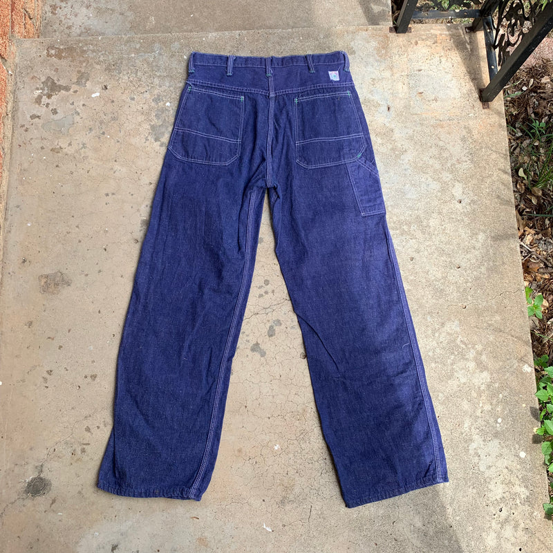 1970’s Duck Head Purple Denim Carpenter Pants 33” x 31”