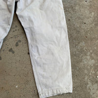 1950's Can't Bust 'Em White Denim Frisko Jeans 38” x 25.5”