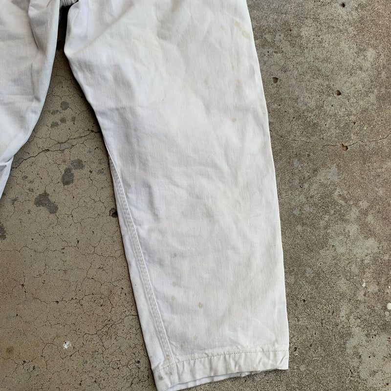 1950's Can't Bust 'Em White Denim Frisko Jeans 38” x 25.5”