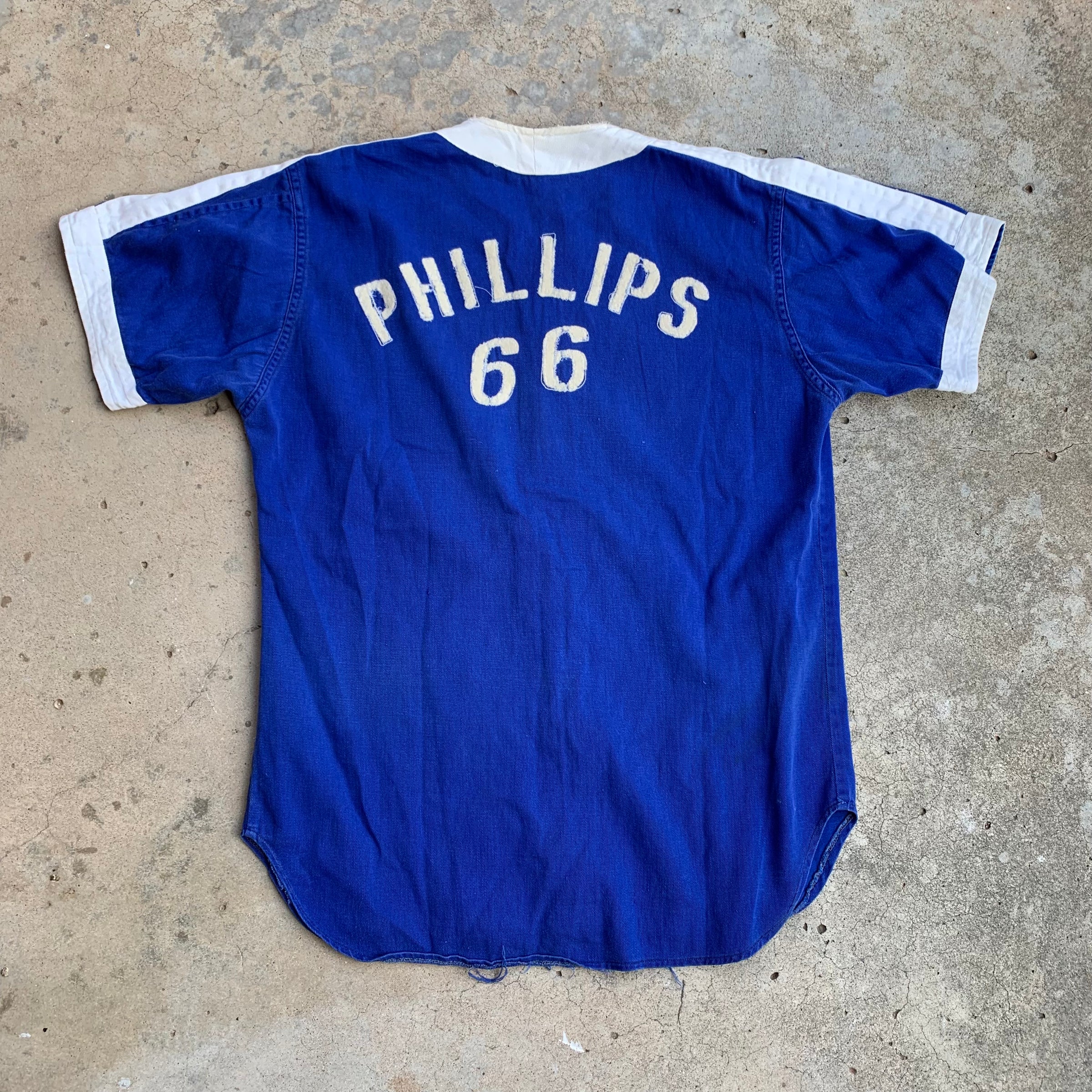 1950's Cotton Phillips 66 Advertising Baseball Jersey Large