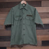 1960's Vietnam War US Army OG-107 Fatigue Shirt with Cut Sleeves Medium