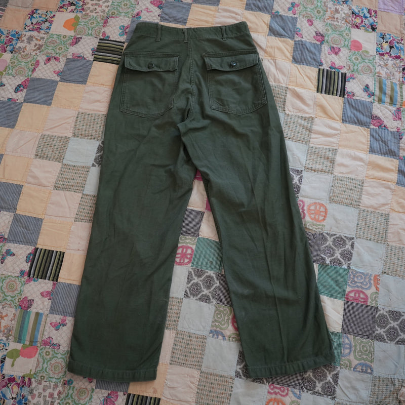 1960's Vietnam War OG-107 Fatigue Pants 29" x 28"