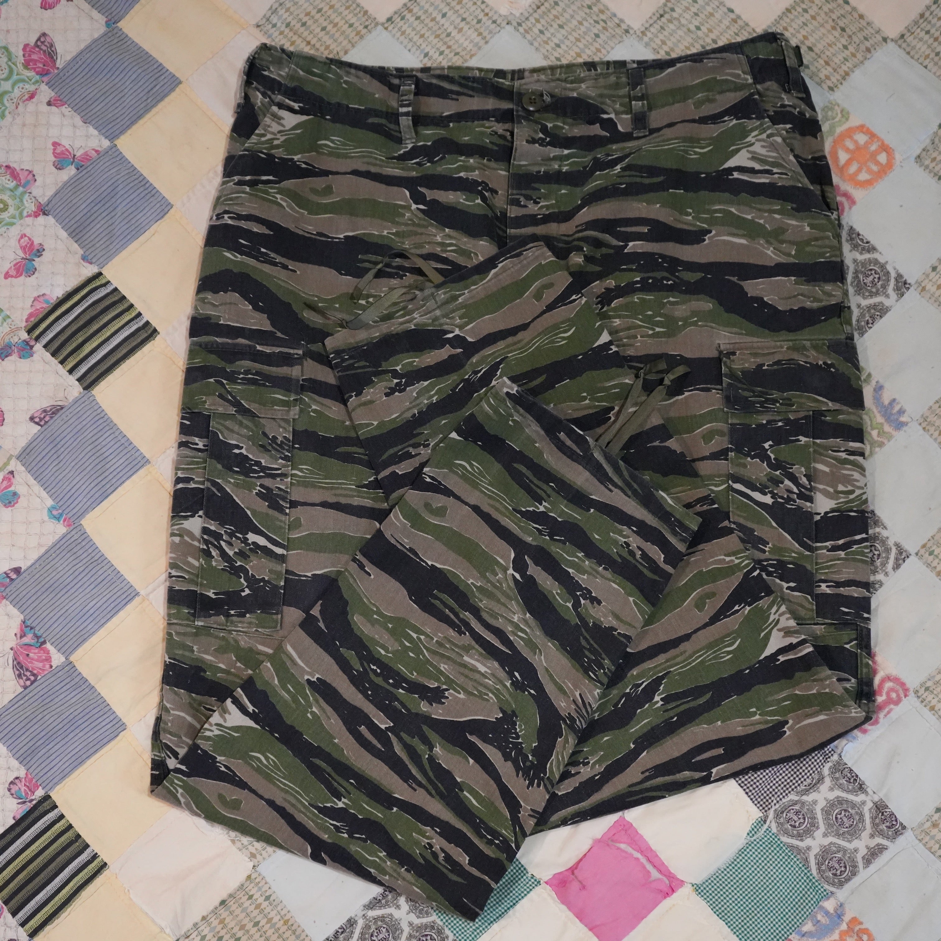 Men's VTG 80s NOS Gung Ho Tiger Stripe Camo Pants Sz 29.5x33