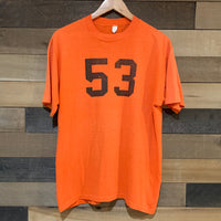 1970's Thin Faded Orange Number 53 T-Shirt Large