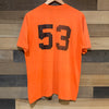 1970's Thin Faded Orange Number 53 T-Shirt Large