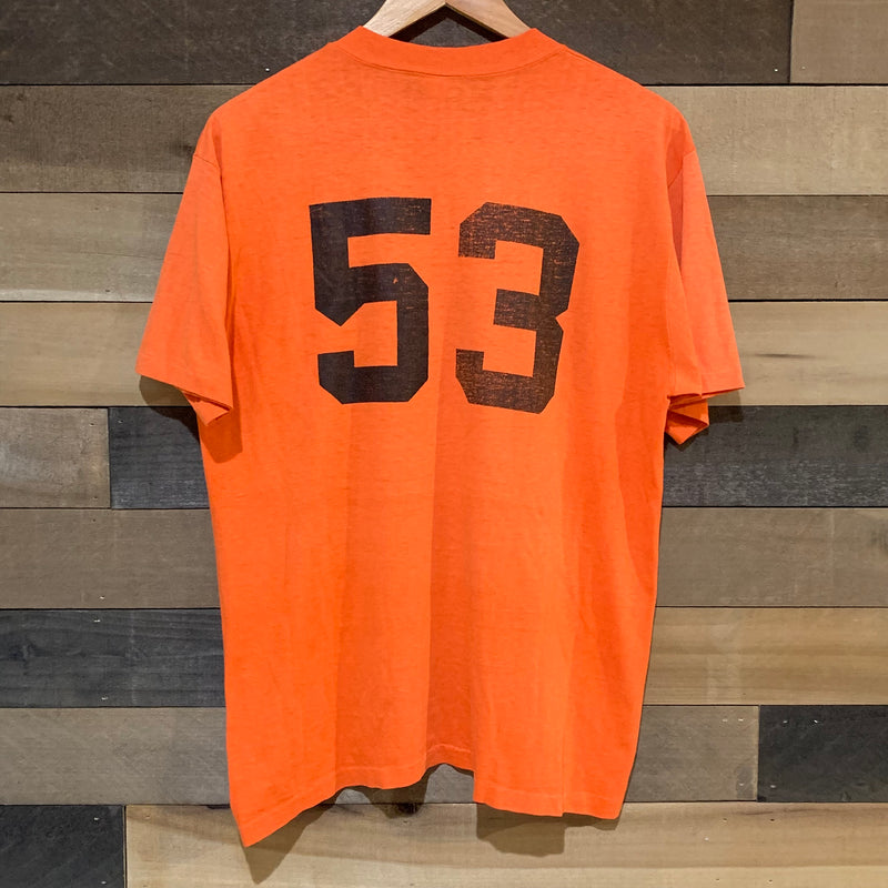 1970's Thin Faded Orange Number 53 T-Shirt Large