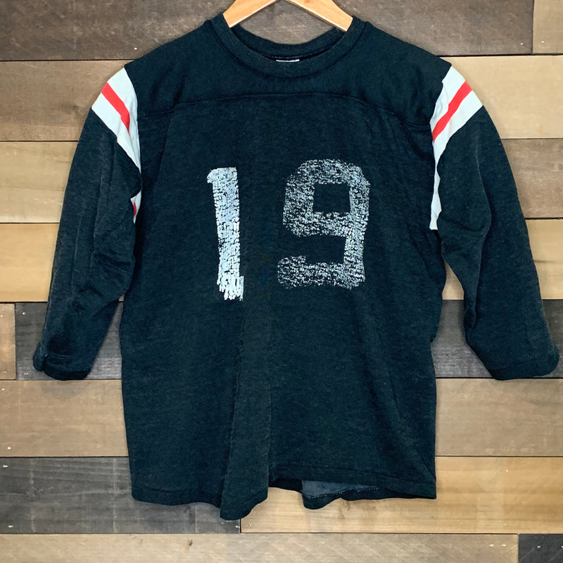 1960's Durene Cotton Black Numbered Jersey Small