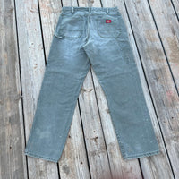 1990's Distressed Faded Grey Dickies Carpenter Pants 34" Waist