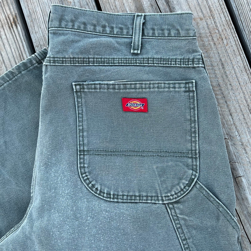 1990's Distressed Faded Grey Dickies Carpenter Pants 34" Waist