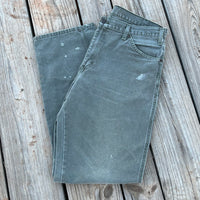 1990's Distressed Faded Grey Dickies Carpenter Pants 34" Waist